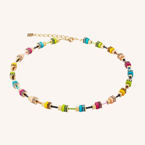 Boho Sunset Cube Rainbow Necklace