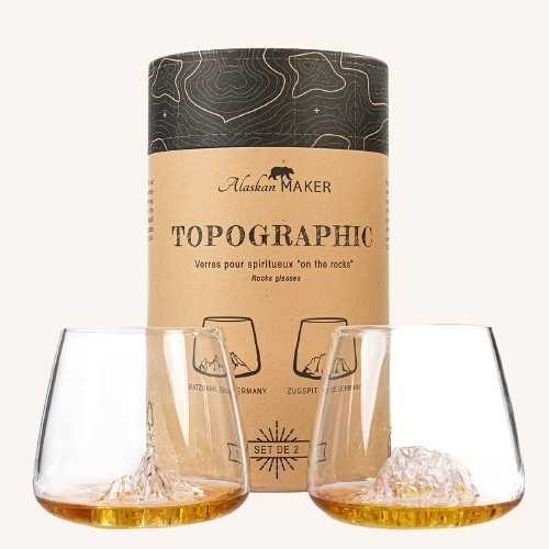Topographic Glass S2 -Zugspitze & Watzmann