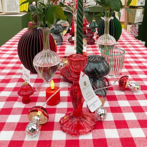 Red Gingham Fabric Tablecloth - Image 2