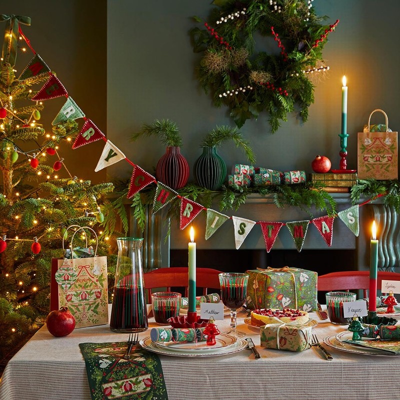 Folklore Merry Christmas Felt Bunting