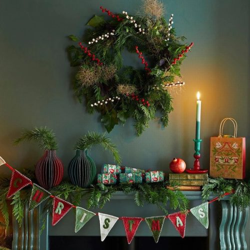 Folklore Merry Christmas Felt Bunting - Image 2