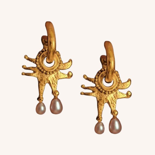 The Pearly Moon Clown Costume Hoop Earrings