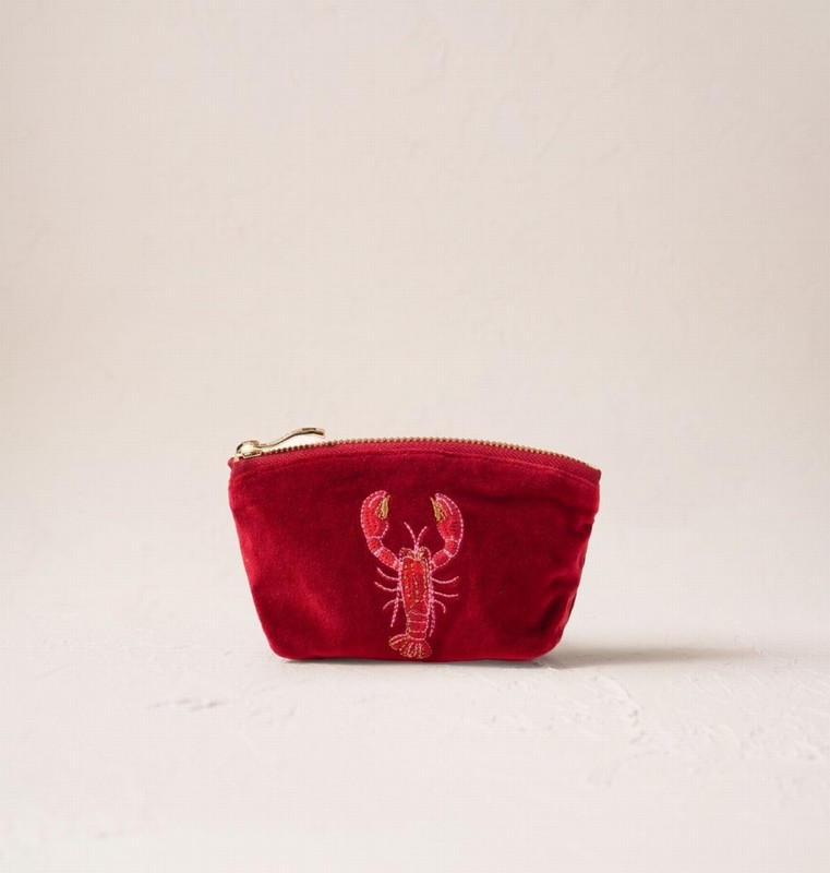 Lobster Velvet Coin Purse Rouge