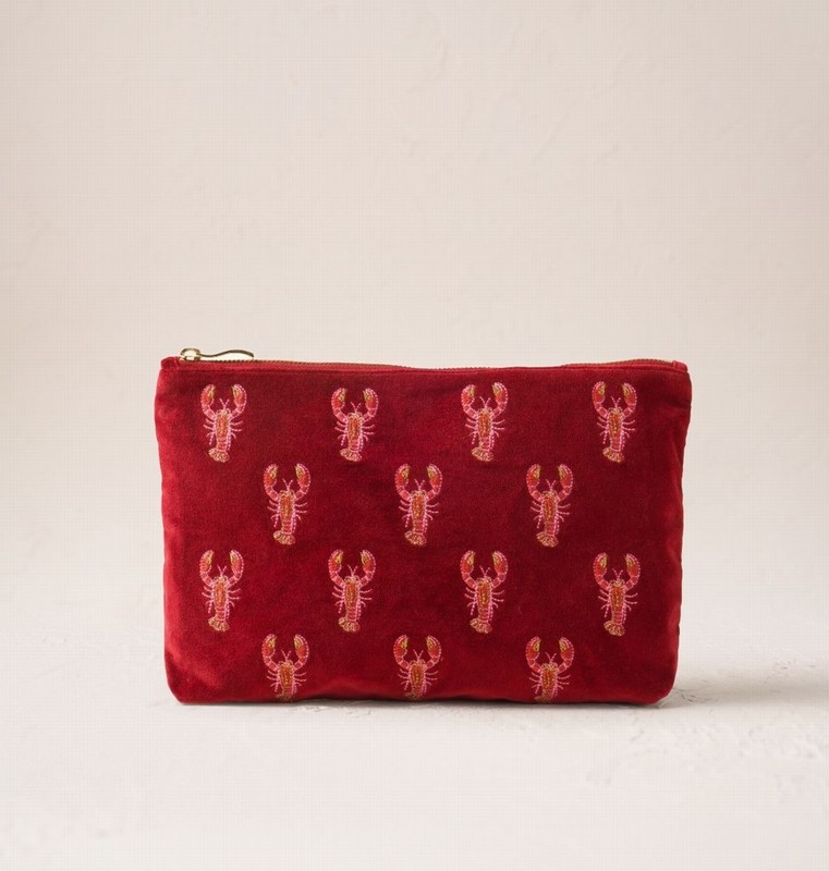 Lobster Velvet Everyday Pouch Rouge