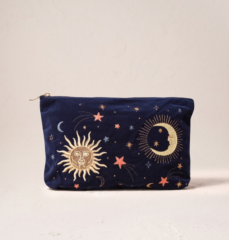 Celestial Navy Velvet Everyday Pouch