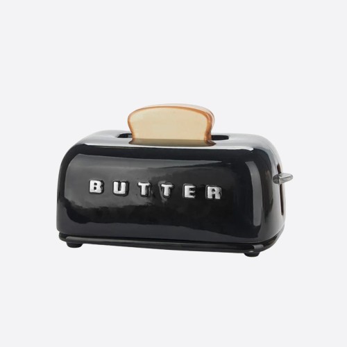 Balvi Ceramic Butter Dish – Black