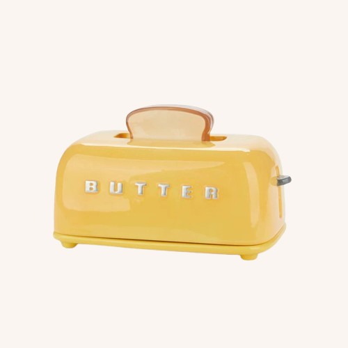 Balvi Ceramic Butter Dish – Mustard