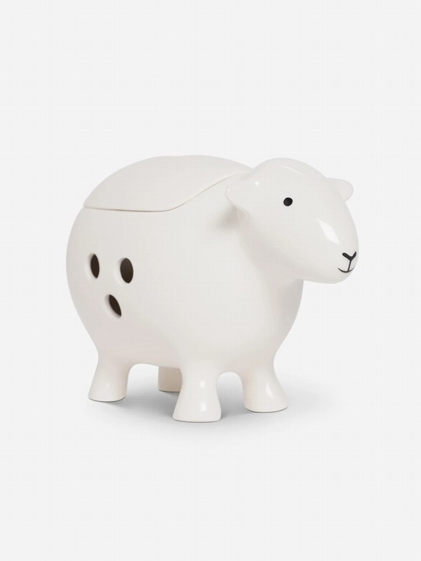 Sheep Garlic Pot - White