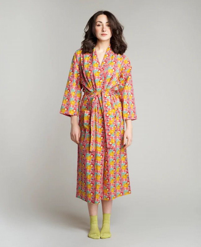 Cotton Bathrobe – Mackintosh Coral