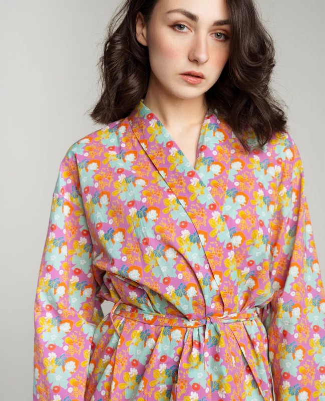 Cotton Bathrobe - Mackintosh Purple - Image 2