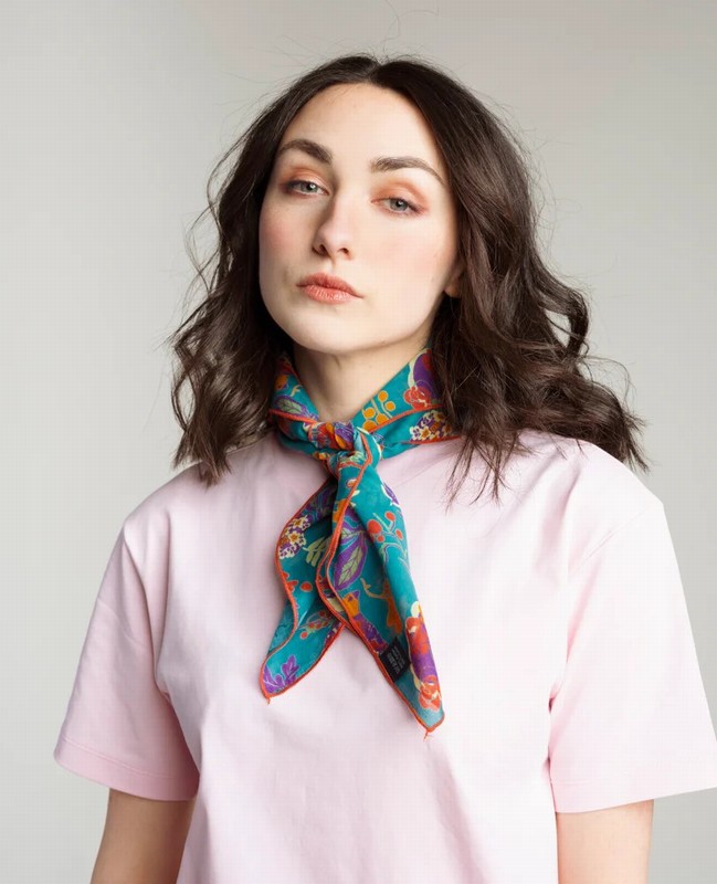 Square Scarf - Birdy Teal - Image 2