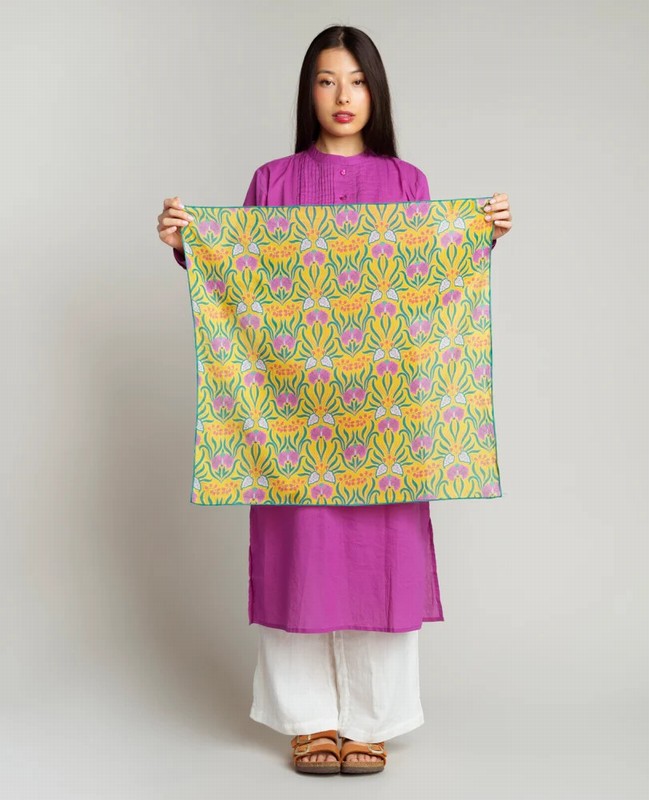 Square Scarf - Muguet Yellow - Image 2