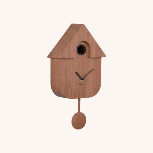 Wall Clock Modern Cuckoo - Dark Wood - Image 3