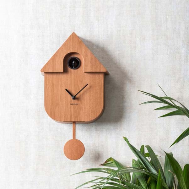 Wall Clock Modern Cuckoo - Dark Wood - Image 2