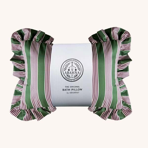 Bath Pillow & Cover Pink/White/Green Stripe