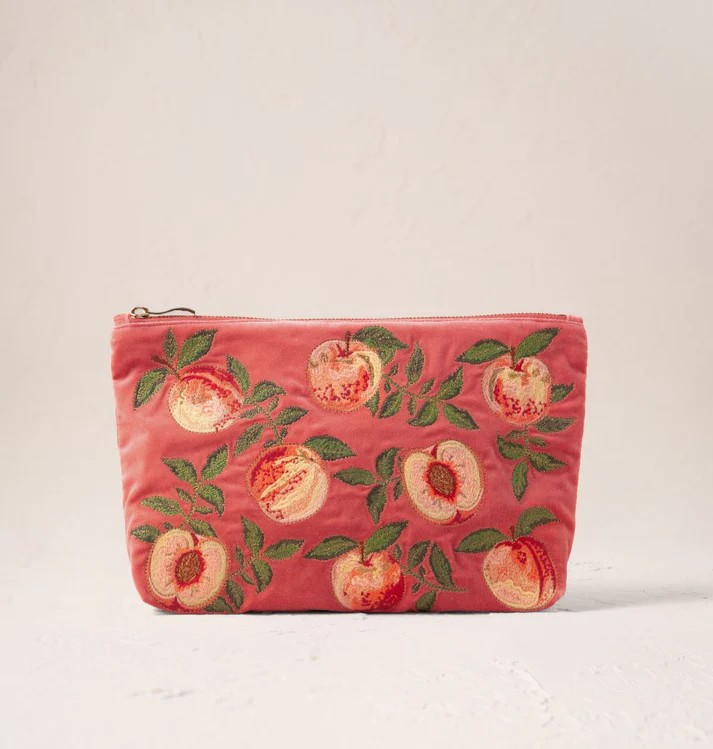 Summer Peach Spiced Coral Velvet Everyday Pouch