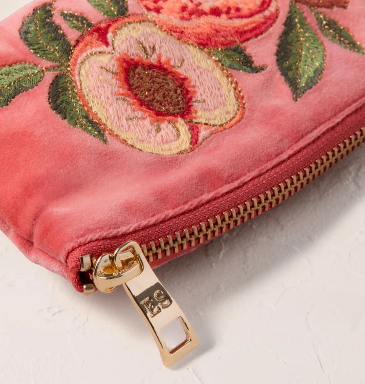Summer Peach Spiced Coral Velvet Coin Purse - Image 2