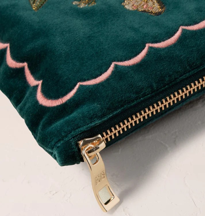 Lily of the Valley Emerald Velvet Everyday Pouch - Image 2