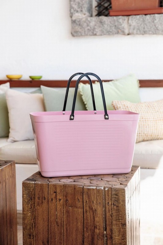Green Plastic Large Dusky Pink Bag - Image 3