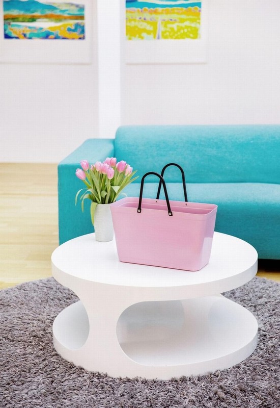 Green Plastic Large Dusky Pink Bag - Image 6