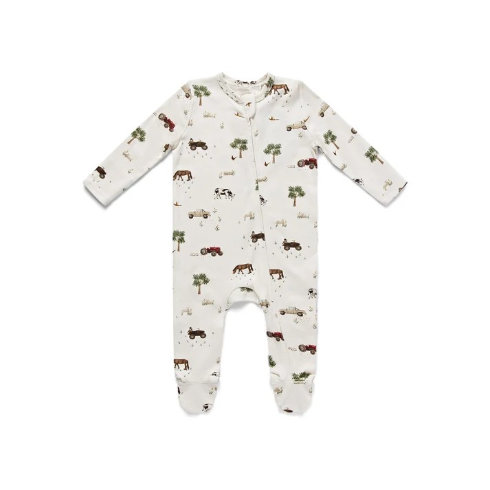 The Farm Print Zip Sleepsuit