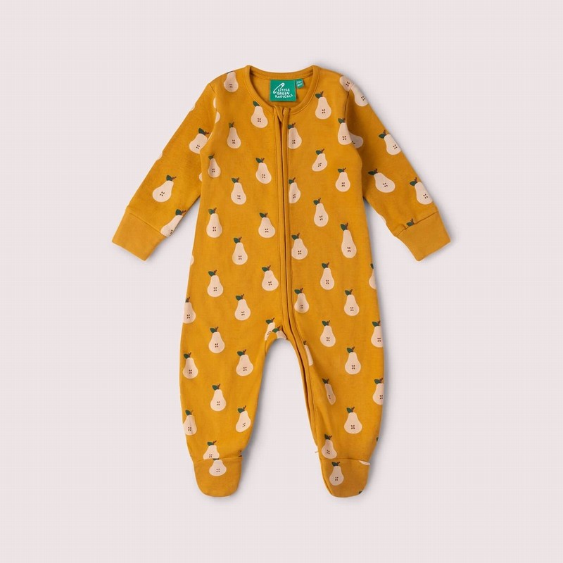 Summer Pears Zip Organic Babygrow