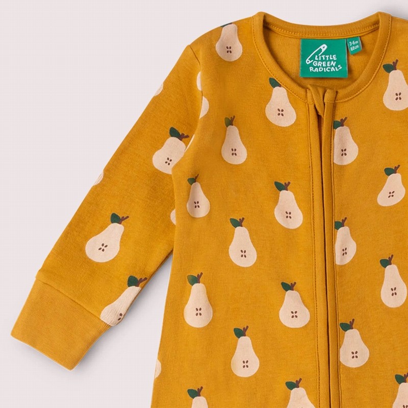 Summer Pears Zip Organic Babygrow - Image 3