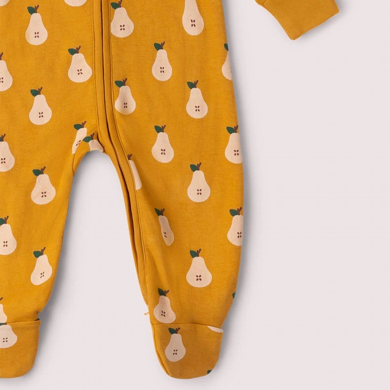 Summer Pears Zip Organic Babygrow - Image 2