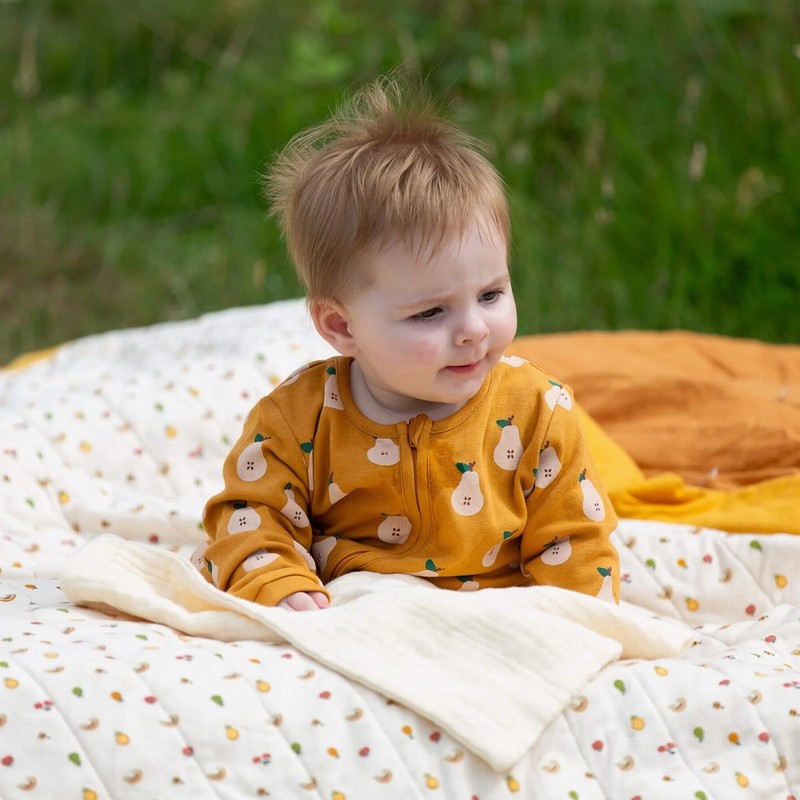 Summer Pears Zip Organic Babygrow - Image 5