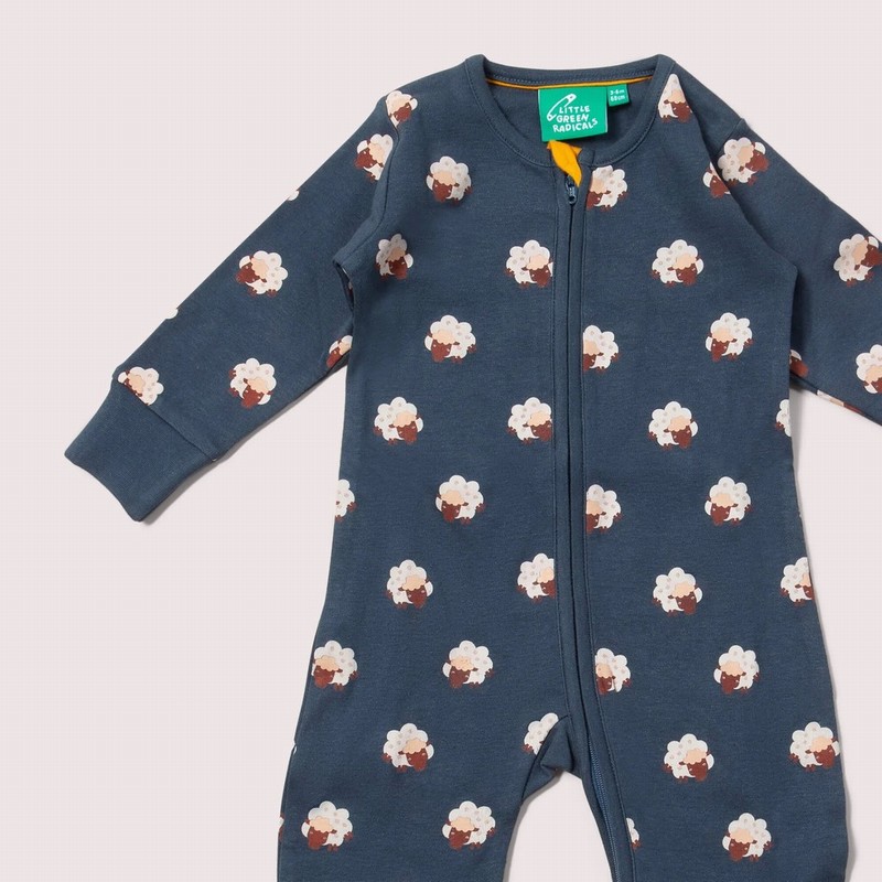 Sleeping Sheep Zip Organic Babygrow - Image 4