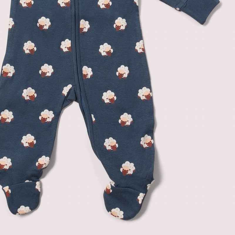 Sleeping Sheep Zip Organic Babygrow - Image 2