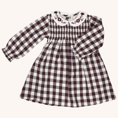 Gingham Dress - Fig