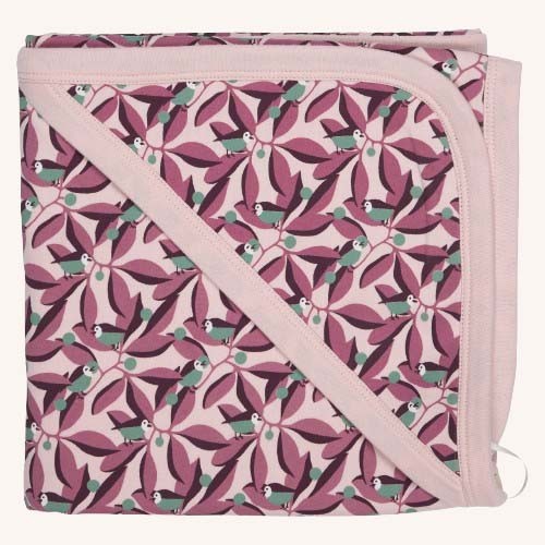 Hooded Blanket - Pink Birds