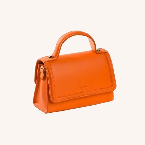 Tina Leather Handbag - Orange - Image 2