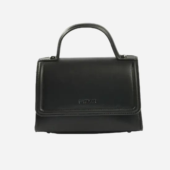 Tina Leather Handbag – Black