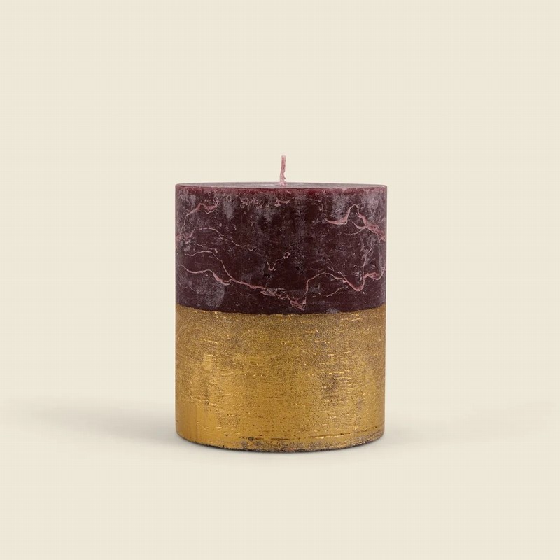 Sacred Forest Scented Gold Dipped Pillar Candle