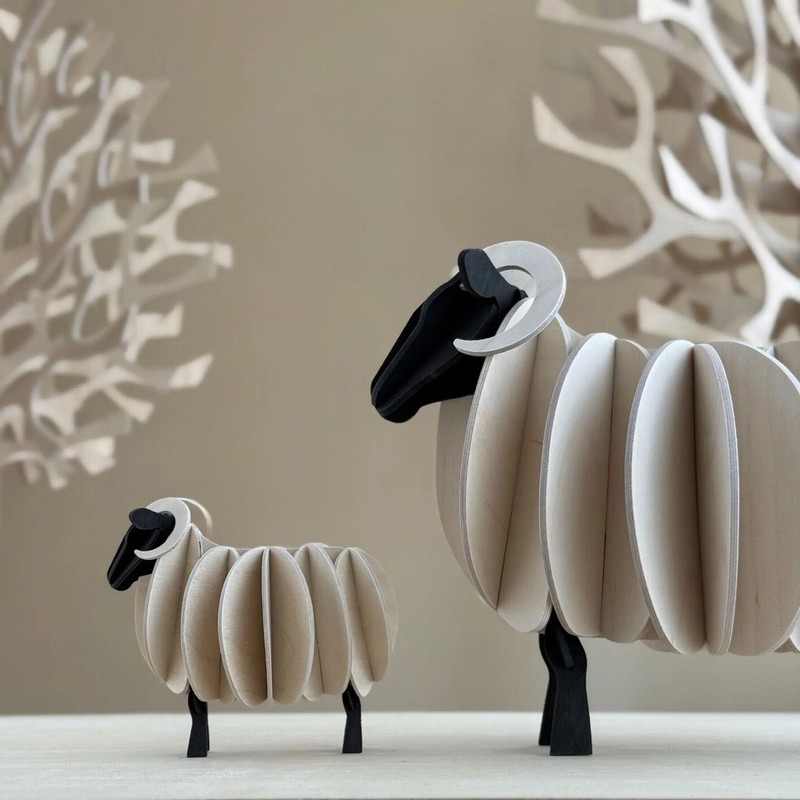 Wooden Ram Figure - Natural Mix - Image 3