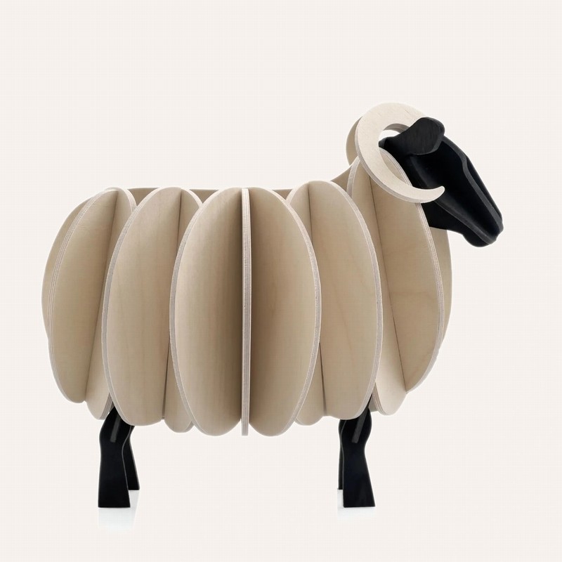 Wooden Ram Figure - Natural Mix