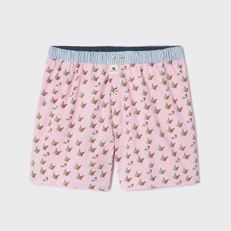 Cotton Boxer Shorts Pink Forest