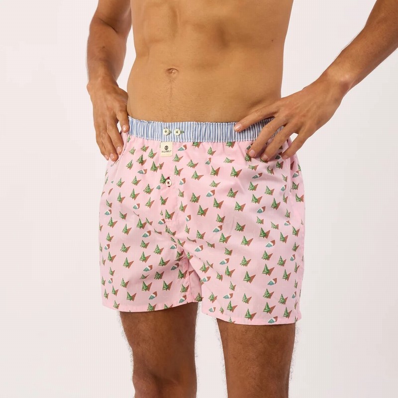 Cotton Boxer Shorts Pink Forest - Image 2