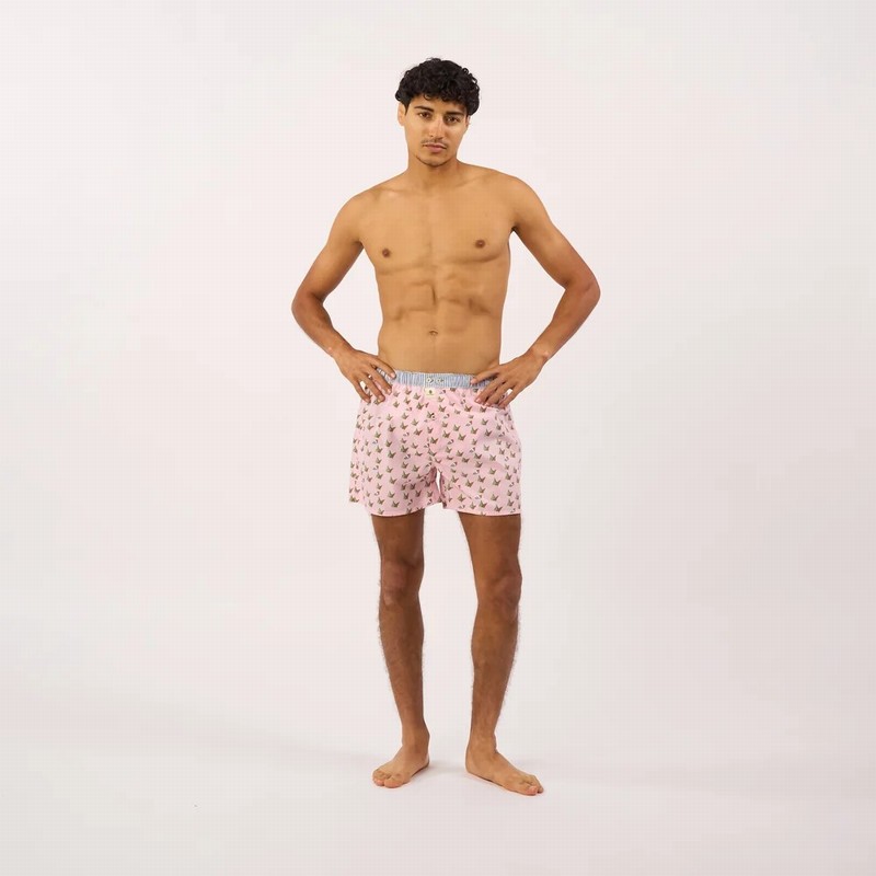 Cotton Boxer Shorts Pink Forest - Image 3