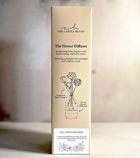 Lily and White Rose Flower Diffuser - Image 2