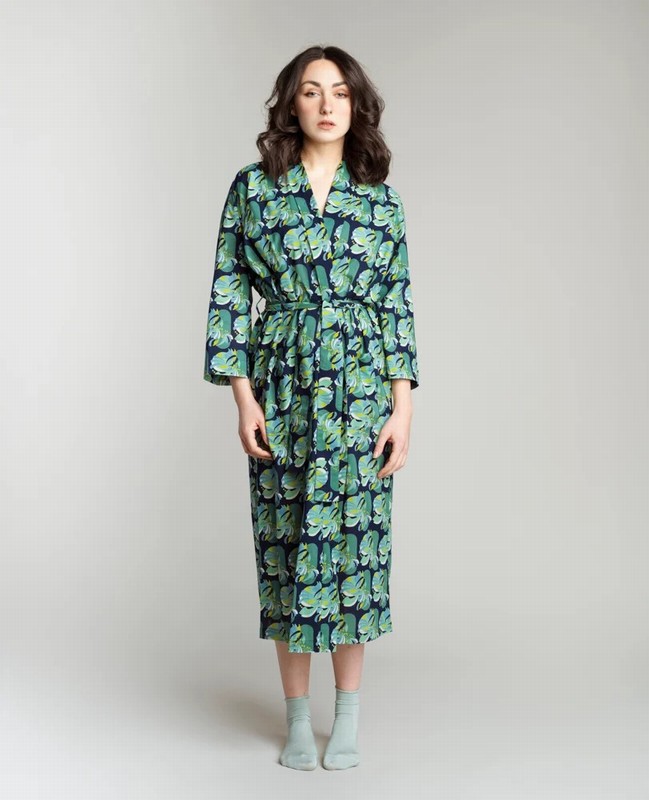 Cotton Bathrobe – Split Navy