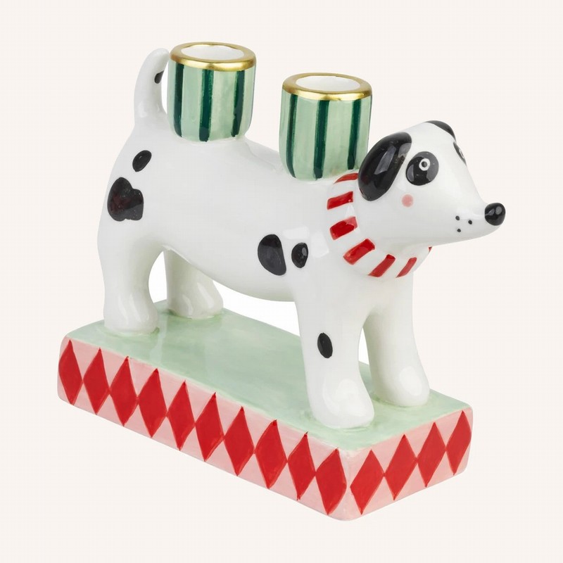 Ceramic Dog Candle Holder