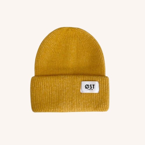 Clara Angora Beanie Mustard