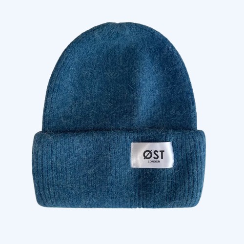 Clara Angora Beanie Petroleum