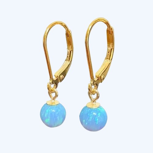 Small Opal Ball Drop Earrings