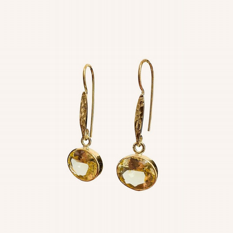 Lemon Quartz Drop Earrings