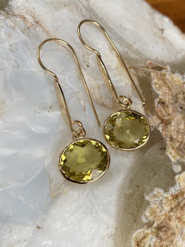 Lemon Quartz Drop Earrings - Image 2