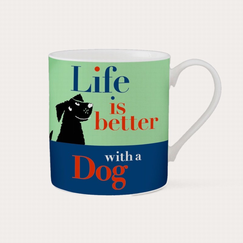 Life Cheeky Dog Mug – Green